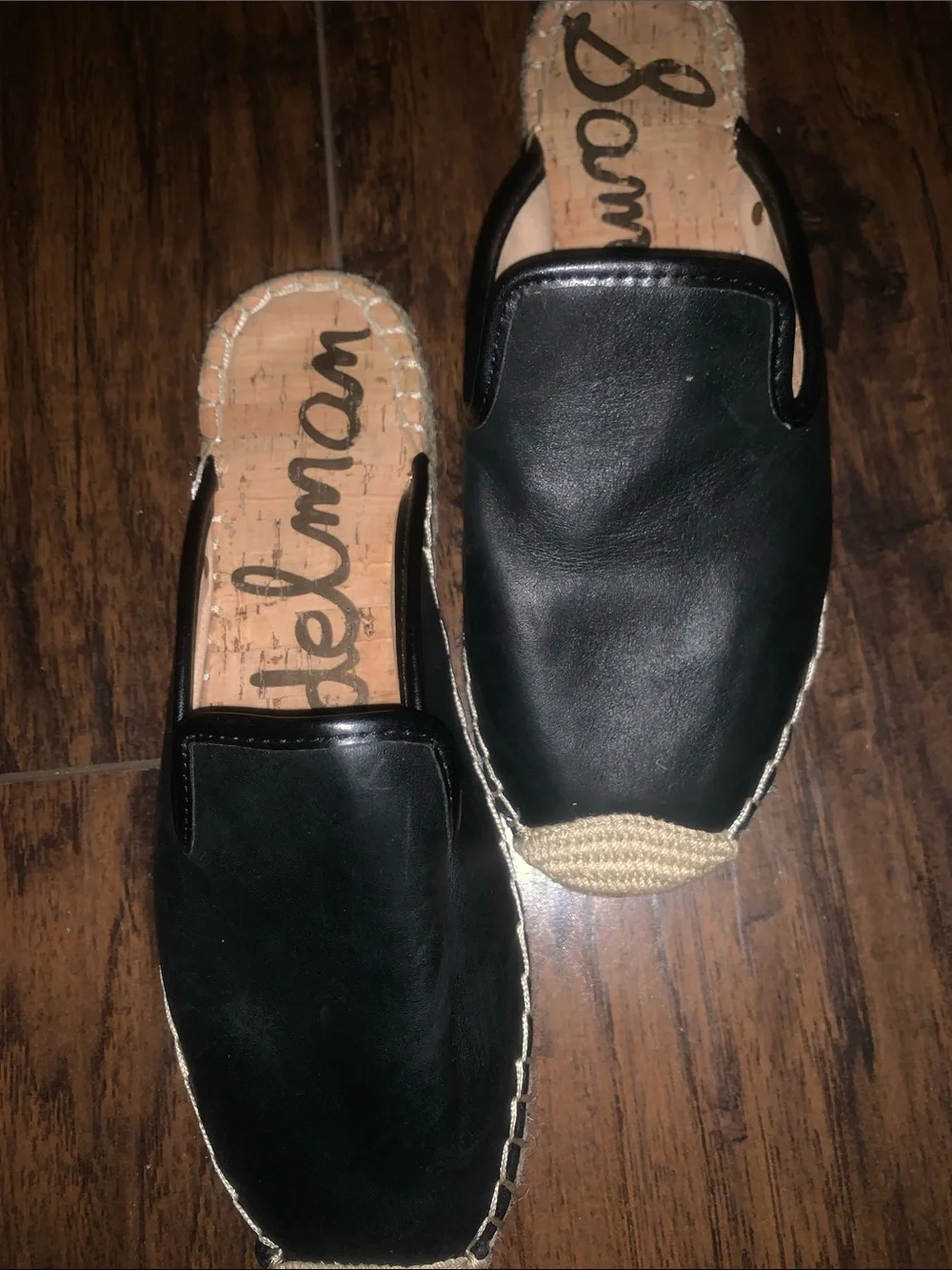 Sam Edelman Black Slip-On Espadrilles with Natural Trim (KERRY)!